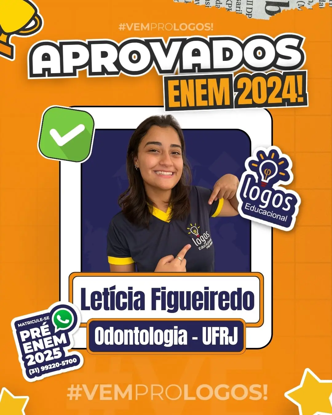 Letícia Figueiredo, aprovado em Odontologia na UFRJ