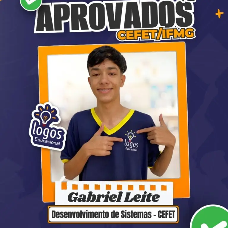 Gabriel, aprovado em Técnico integrado na CEFET-MG