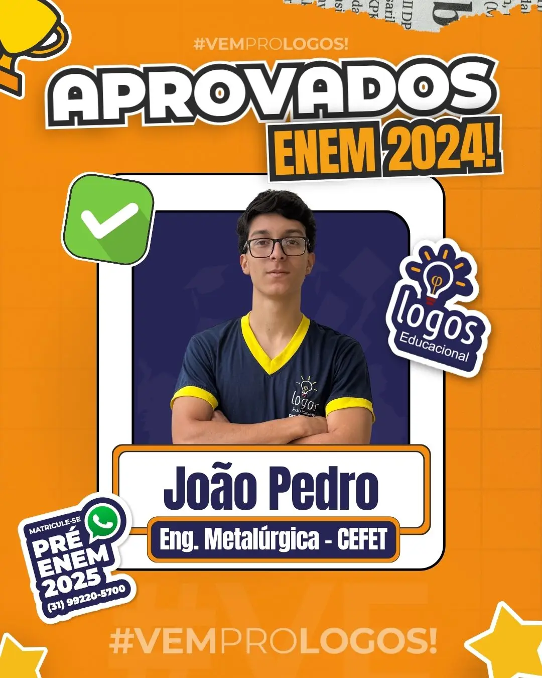 João Pedro, aprovado em Ciência da Computação na UFMG