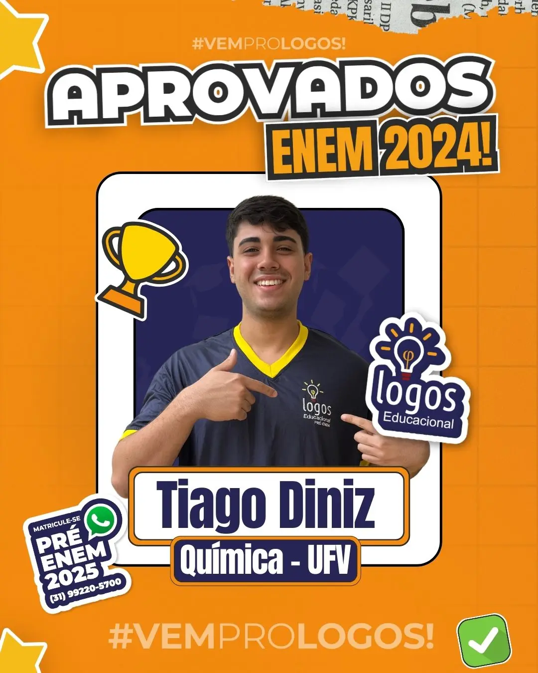 Tiago Diniz, aprovado em Química na UFV