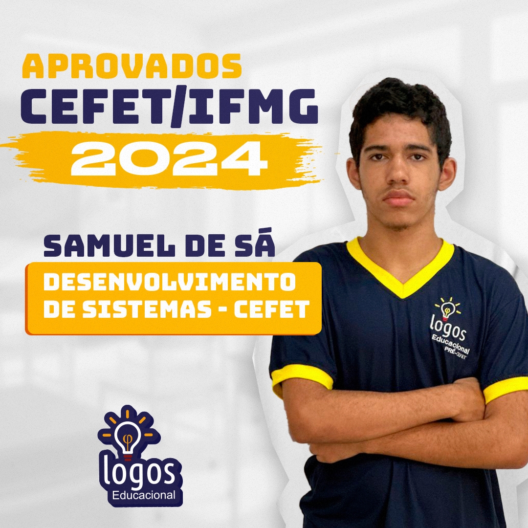 Samuel de sá aprovado CEFET/IFMG 2024