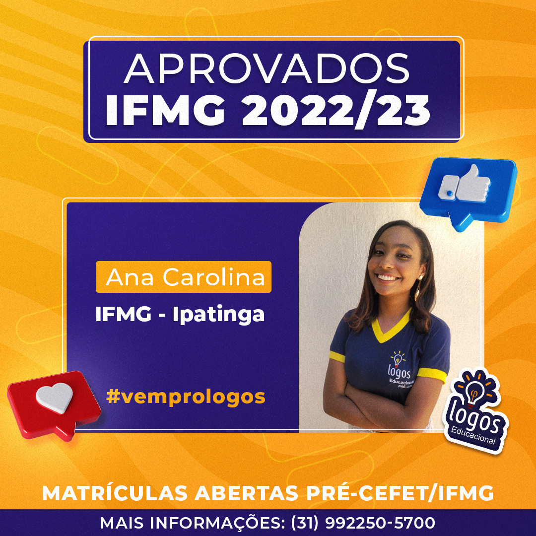Ana Carolina aprovado CEFET/IFMG 2022/2023