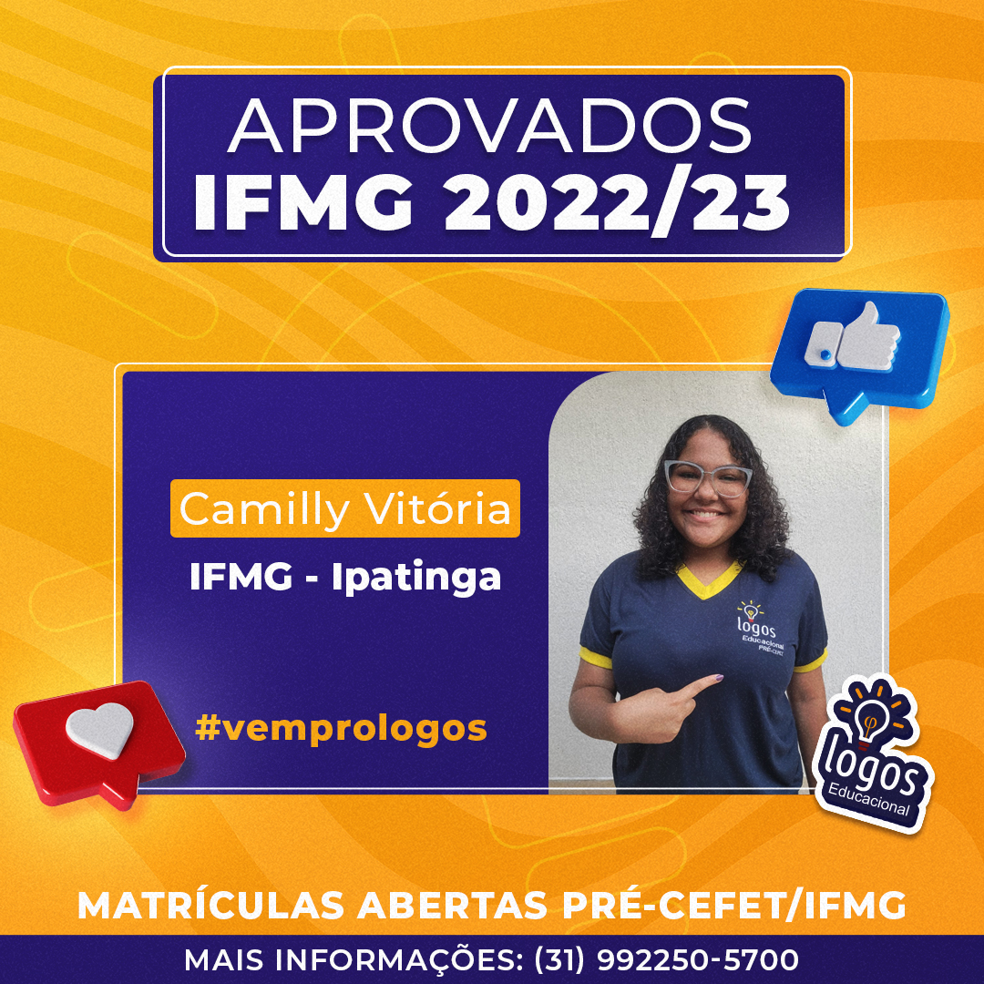 Camilly Vitória aprovado CEFET/IFMG 2022/2023