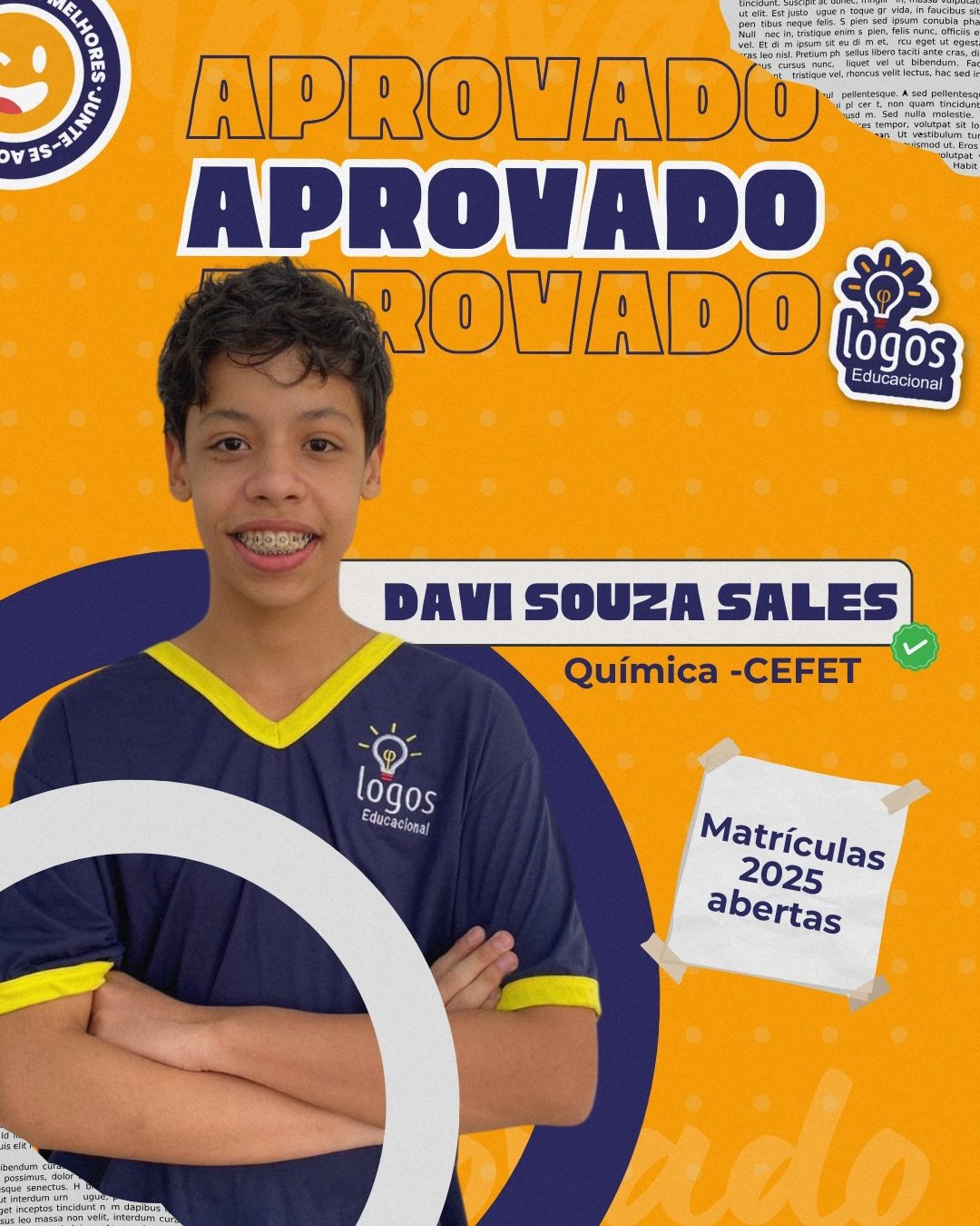 Davi um dos aprovados na prova do cefet 2024