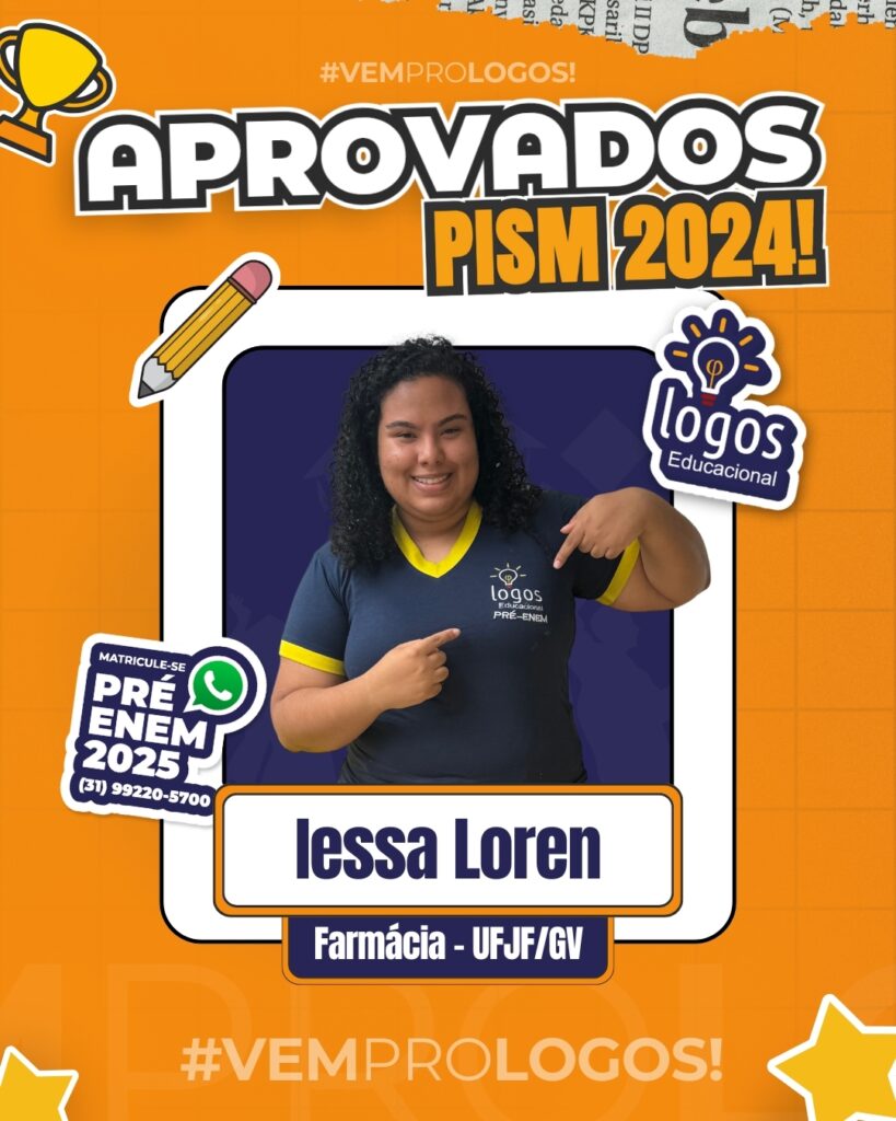 Iessa Loren umas das aprovadas na prova do pism 2024