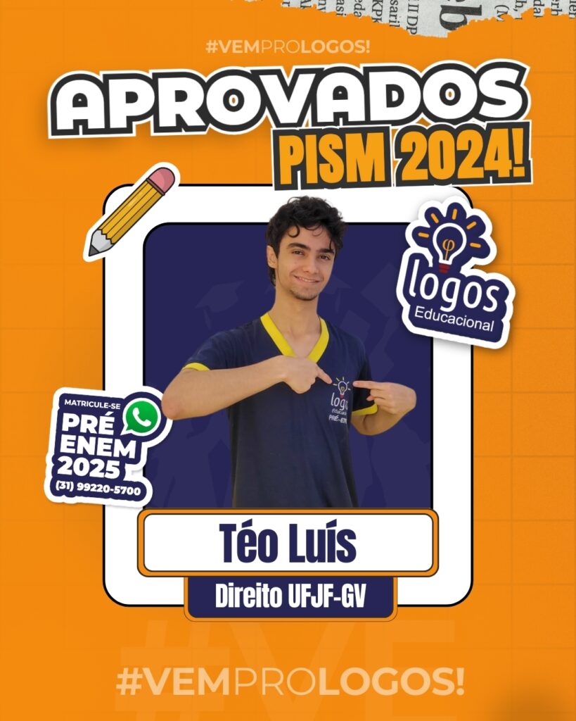Téo Luís um dos aprovados na prova do pism 2024