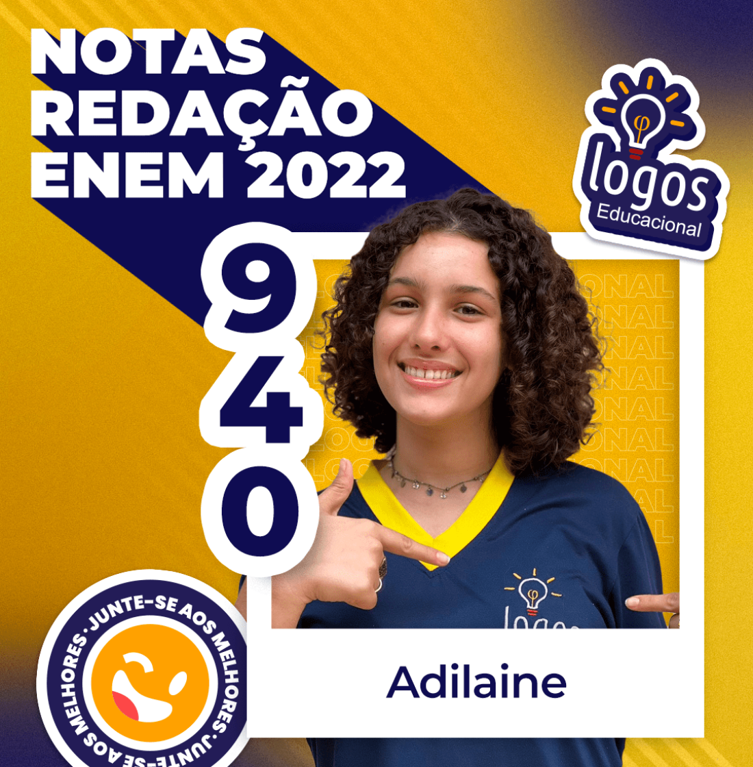 Adilaine nota alta na redação enem 2022