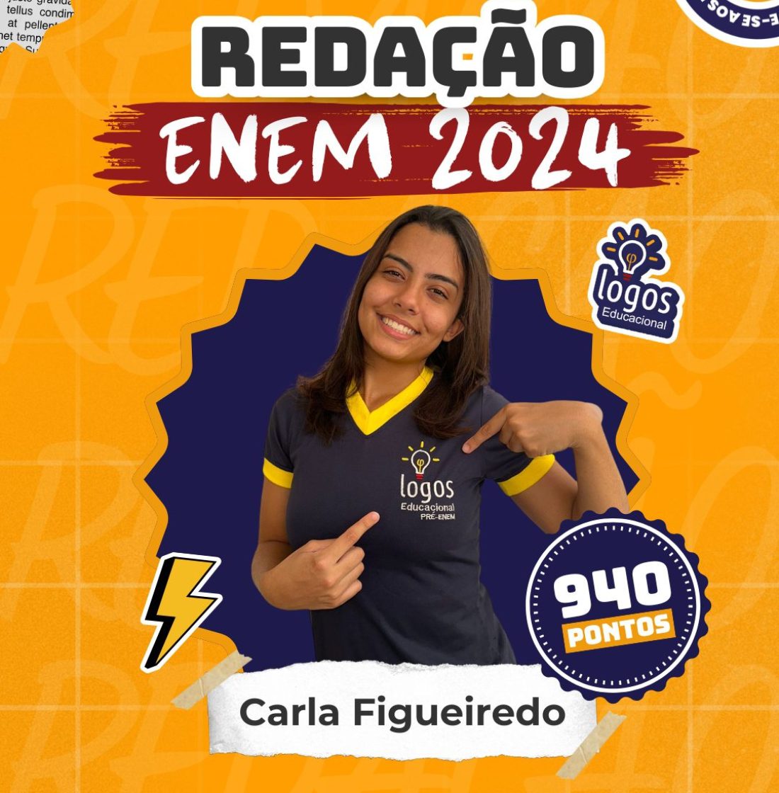 Carla Figueiredo obteve uma nota alta de redenção no enem 2024