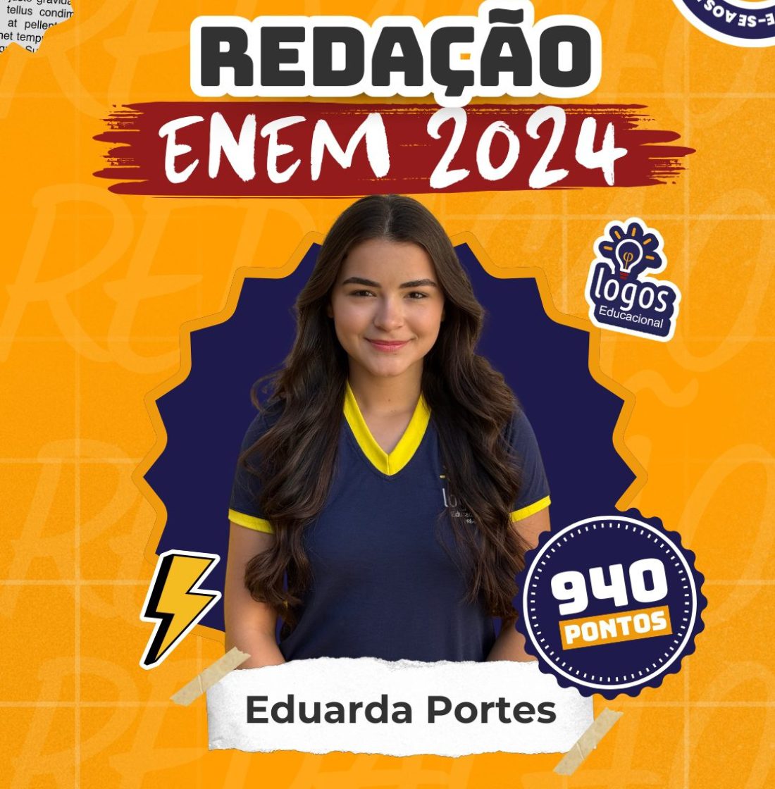 Eduarda Portes obteve uma nota alta de redenção no enem 2024