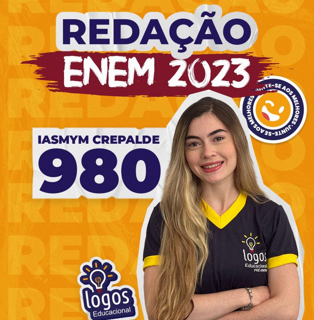 Iasmym Crepalde nota alta na redação enem 2023