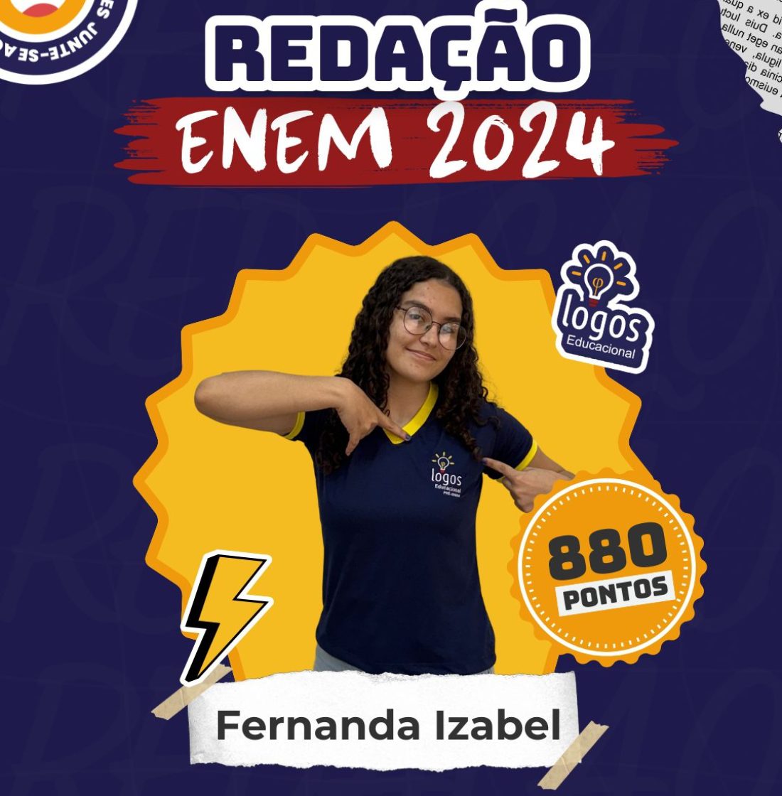 Fernanda Izabel obteve uma nota alta de redenção no enem 2024