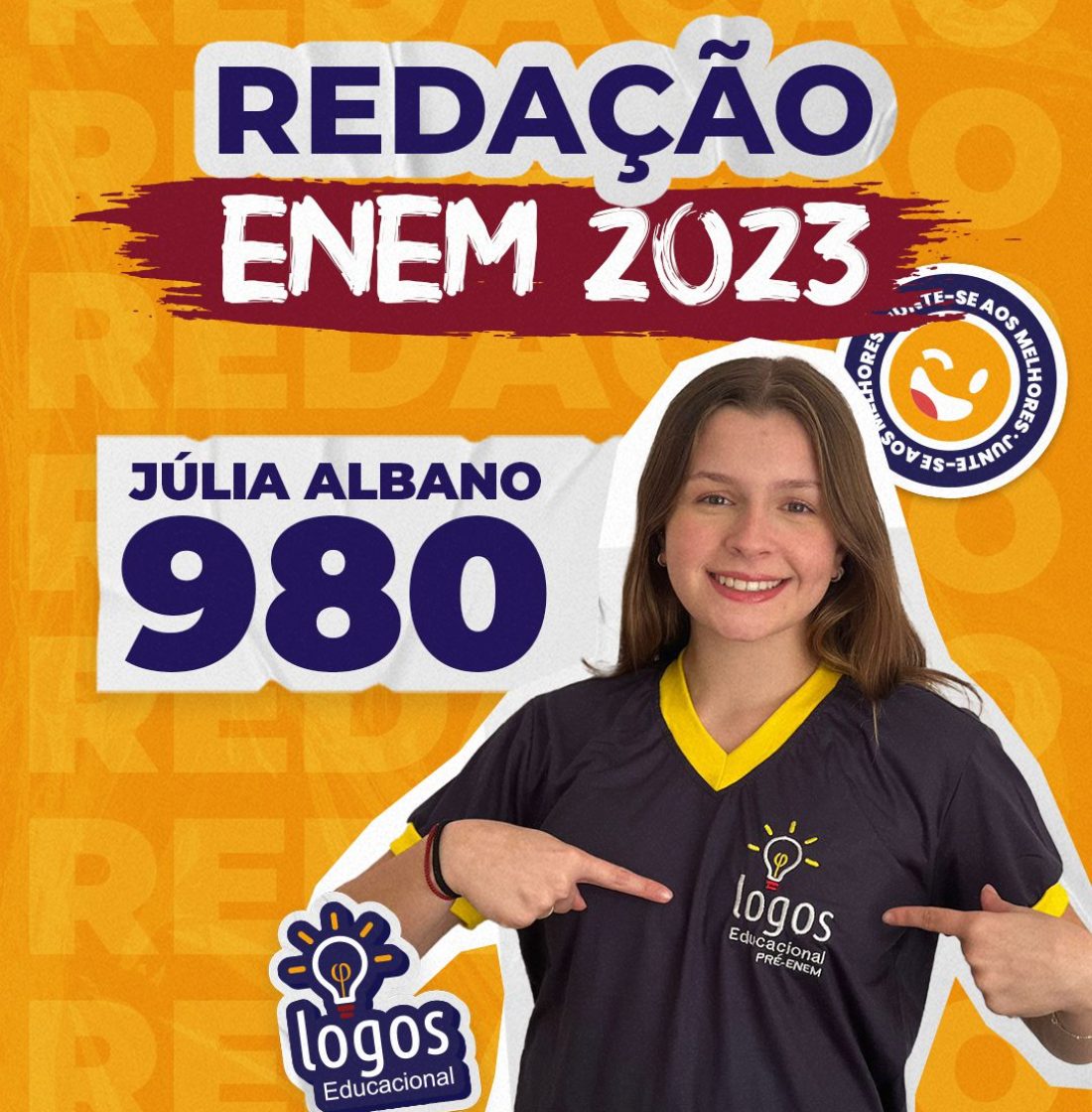 Júlia Albano nota alta na redação enem 2023