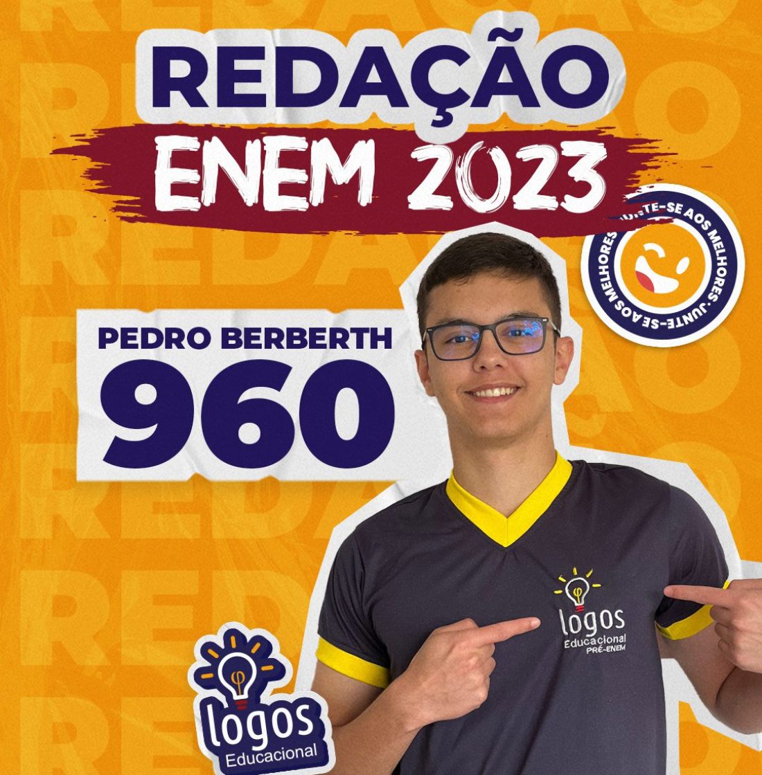 Pedro Berberth nota alta na redação enem 2023