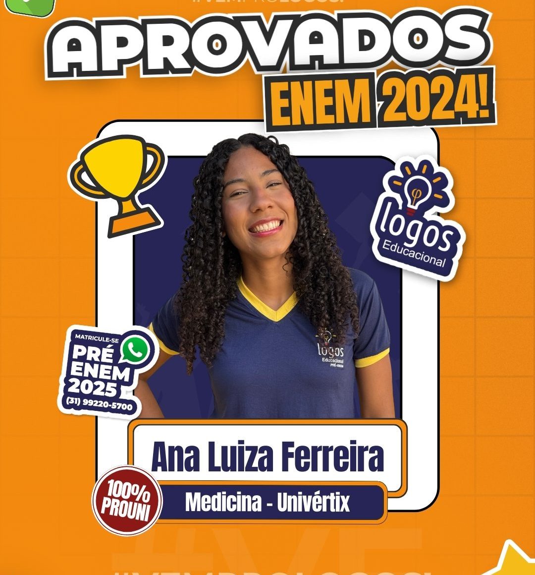 Ana Luiza Ferreira uma das aprovadas na prova do enem 2024