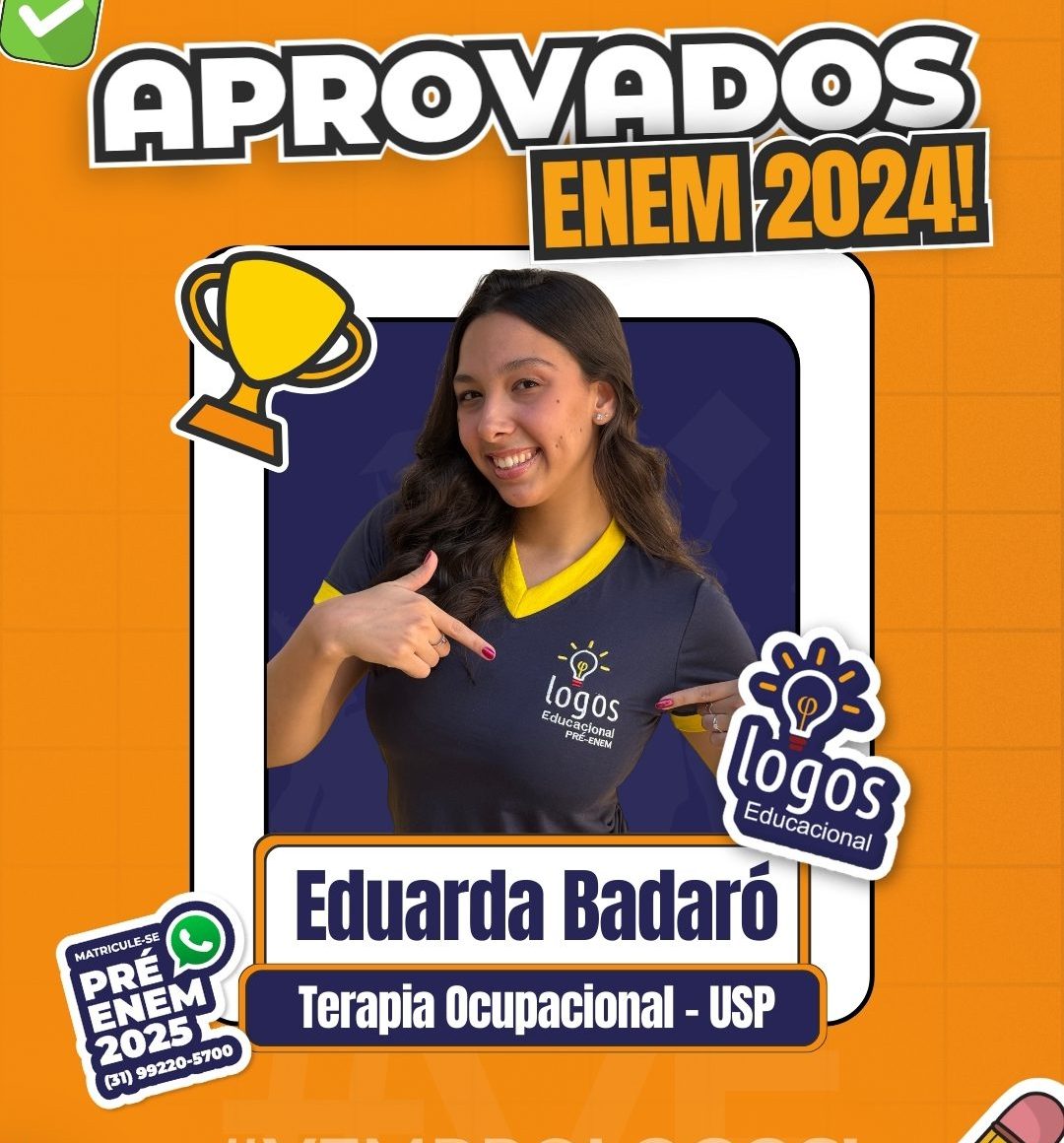 Eduarda Badaró uma das aprovadas na prova do enem 2024
