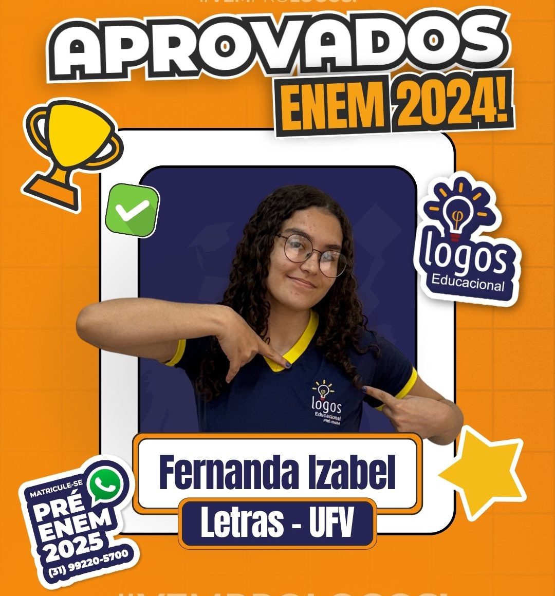 Fernanda Izabel uma das aprovadas no enem 2024