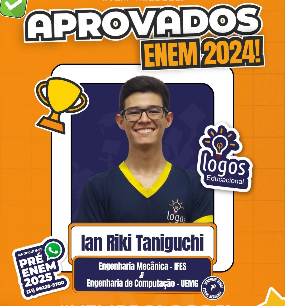 Ian Riki Taniguchi um dos aprovados na prova do enem 2024