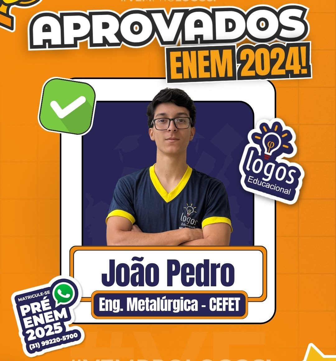 João Pedro um dos aprovados no enem 2024