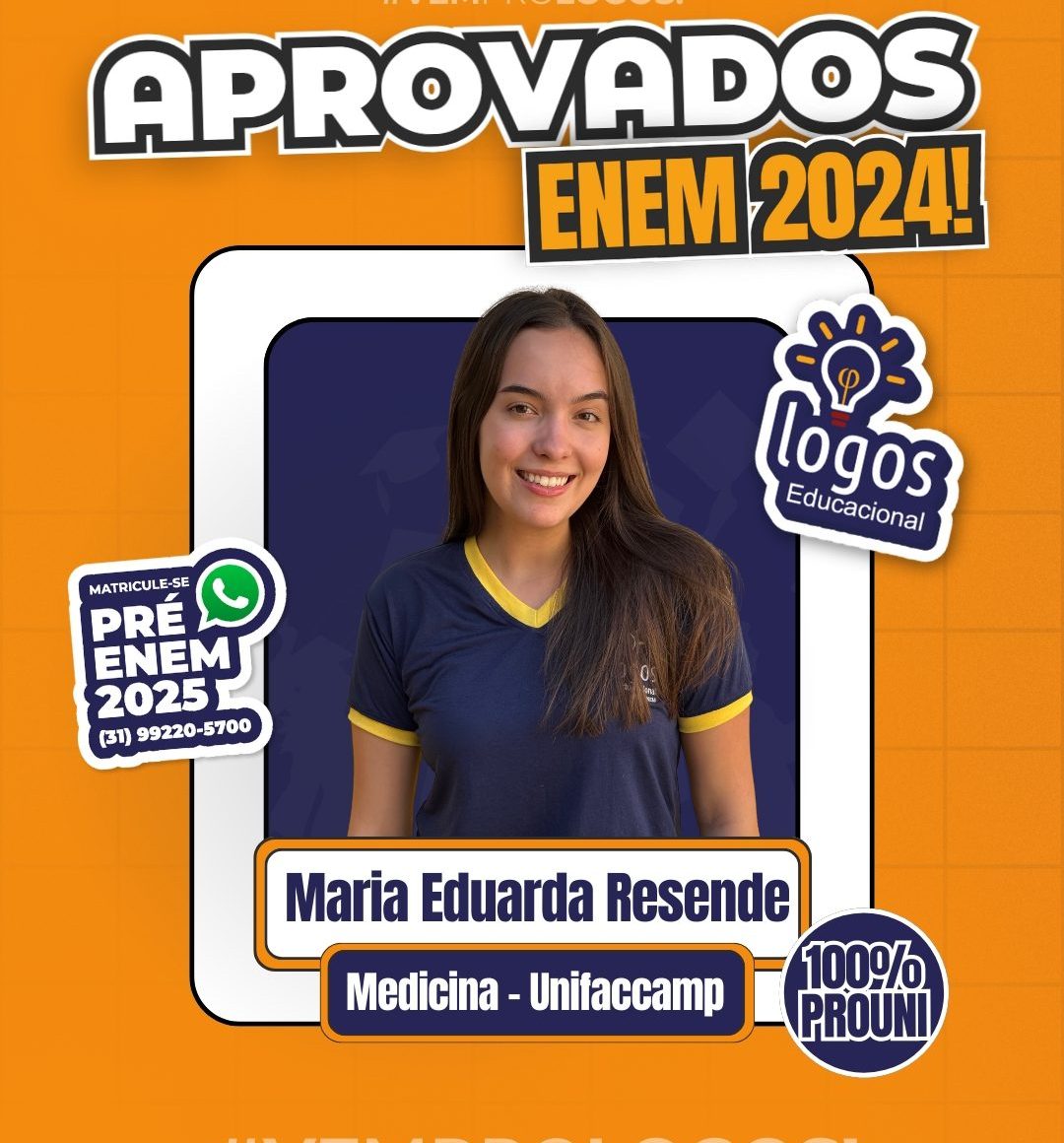 Maria Eduarda Resende uma das aprovadas na prova do enem 2024