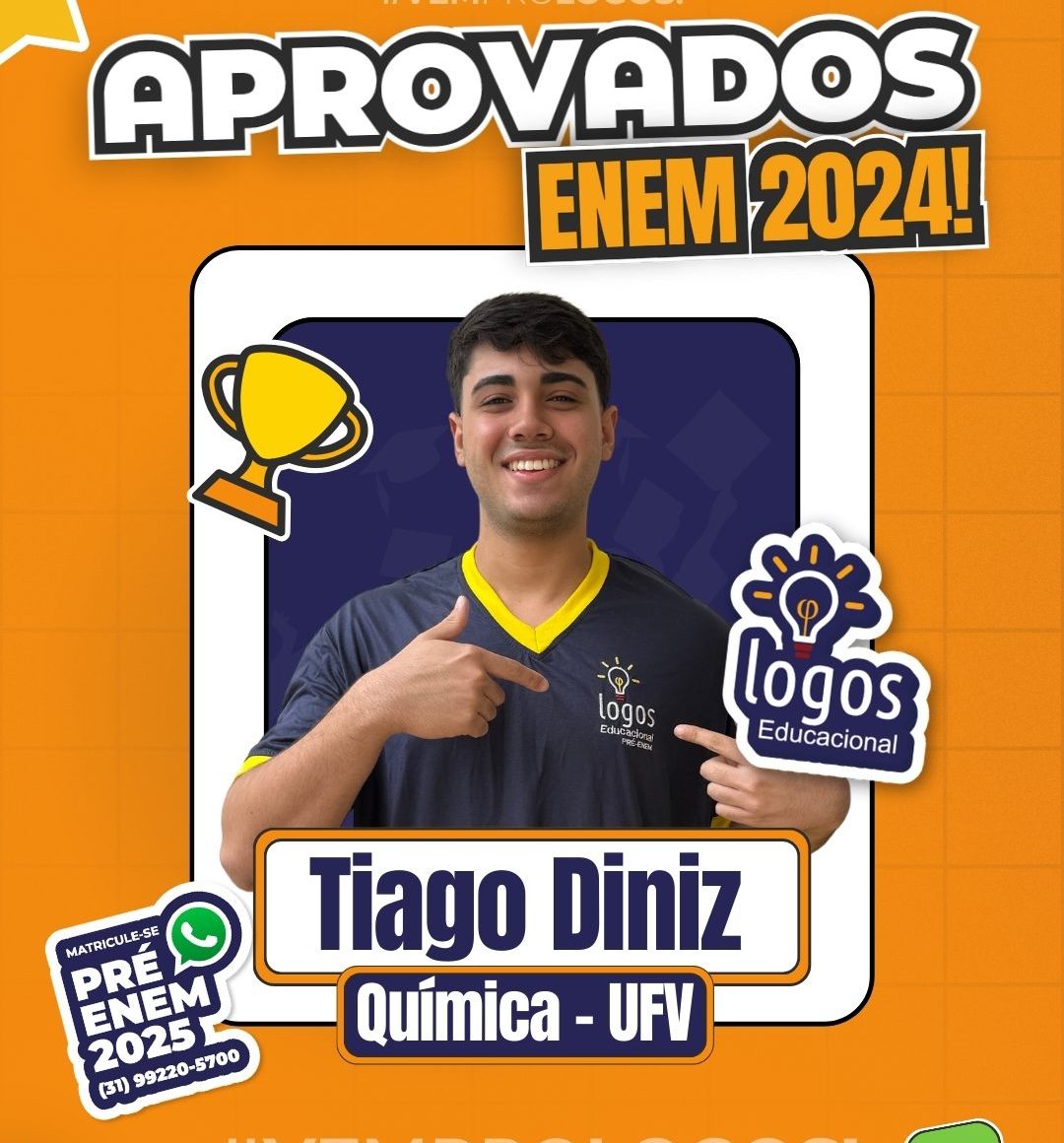 Tiago Diniz um dos aprovados no enem 2024