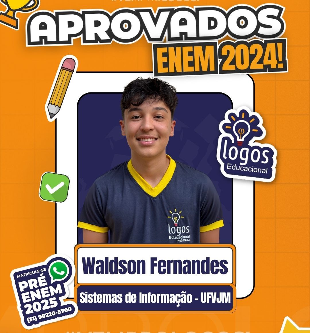 Waldson Fernandes um dos aprovados na prova do enem 2024
