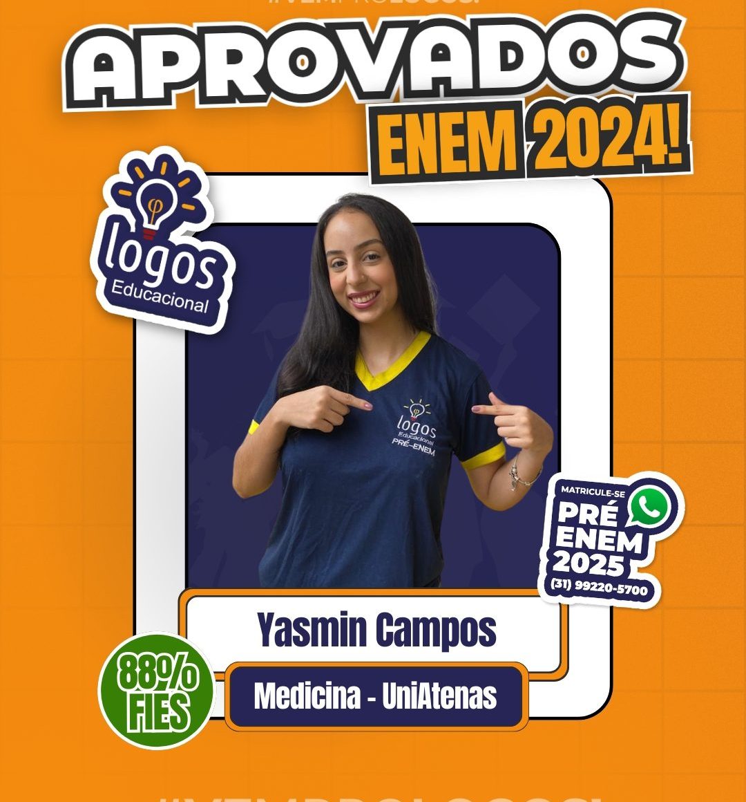 Yasmin Campos um dos aprovados na prova do enem 2024